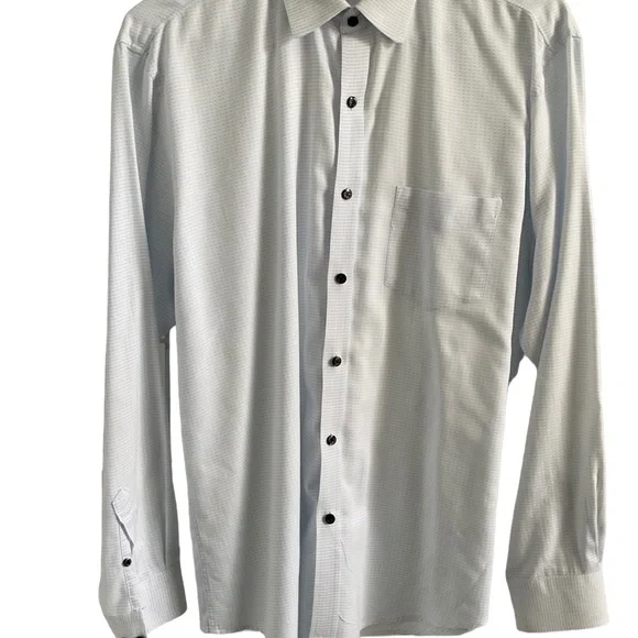 Tasso Elba Shirts | Tasso Elba Men's Button Up Shirt Light Blue Striped - Size Large 16 -16.5 | Color: Blue/White | Size: L | Fitnessis's Closet